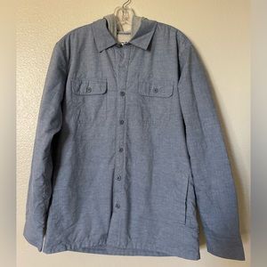Hurley Cooper Blue Sherpa Lined "Shacket" Jacket Shirt Sz L